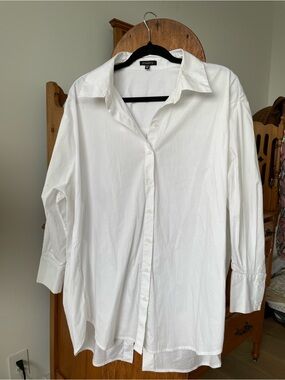 Dynamite White Long-Sleeve Button-Up Shirt